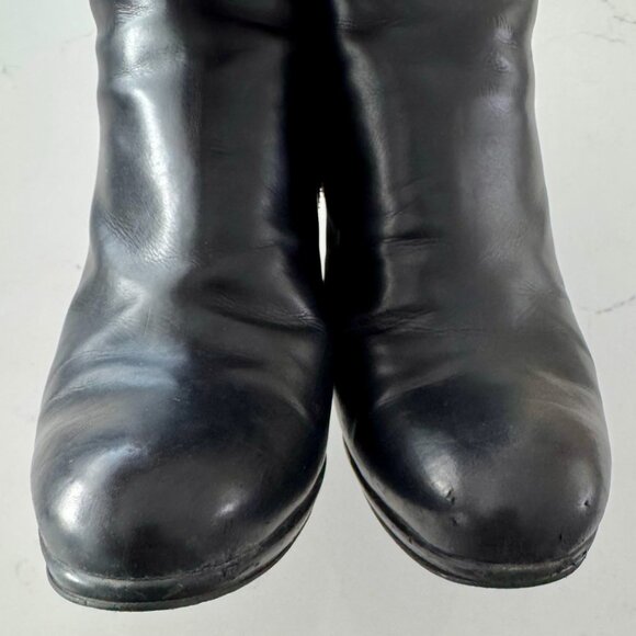 Stuart Weitzman “Gran” Black Polished Calf Leather Booties – Size 7 - Picture 2 of 11